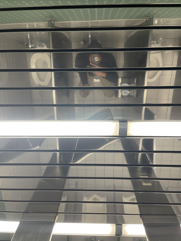Mirrored Ceiling in Our Work Bathroom: Why?