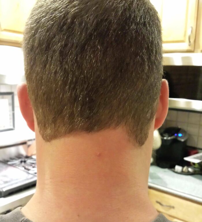 Pretty Sure My Barber Had a Few Too Many Before This Neckline