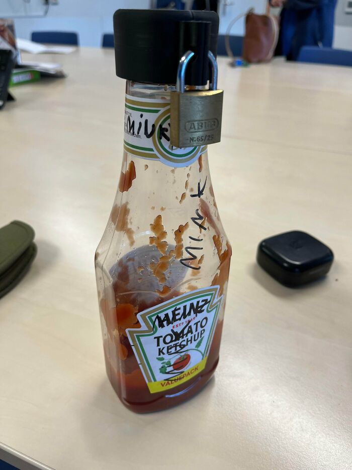 Built A Ketchup Lock To Stop My Coworkers