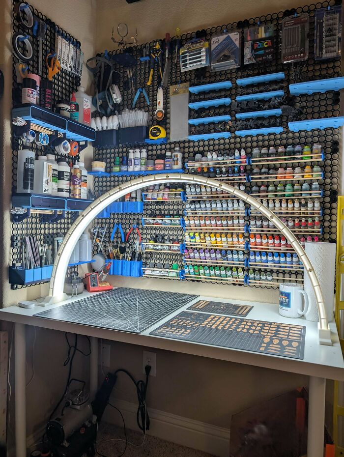 Custom Hobby Desk Storage Walls, Because Organizing Is Art