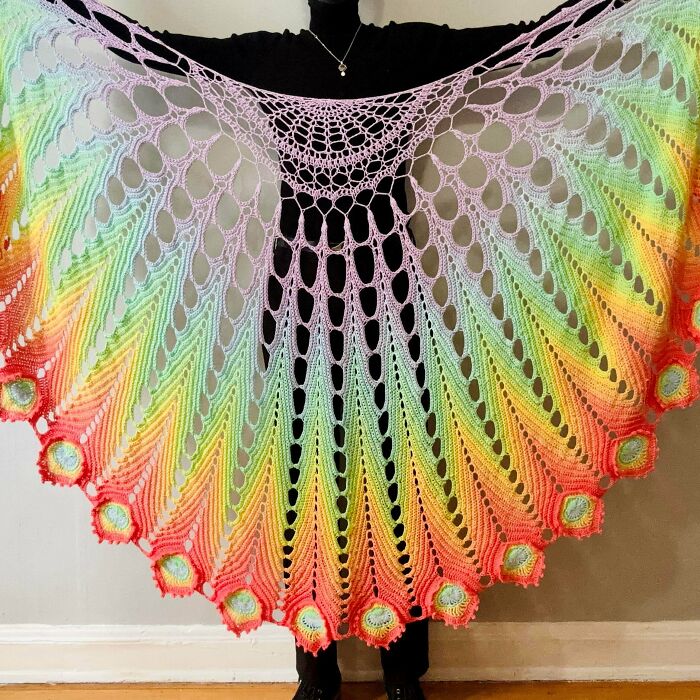 The Peacocking Shawl: Crocheted With Lots Of Patience (And Swears)