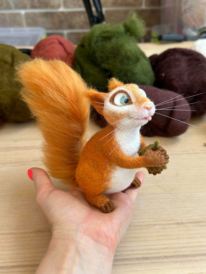 Funny Wool Squirrel With DIY Eyes—Charm Level 100