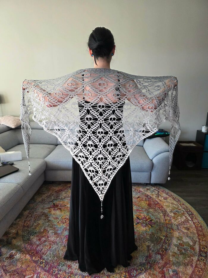 I Made This Skull Shawl For My Best Friend's Wedding!