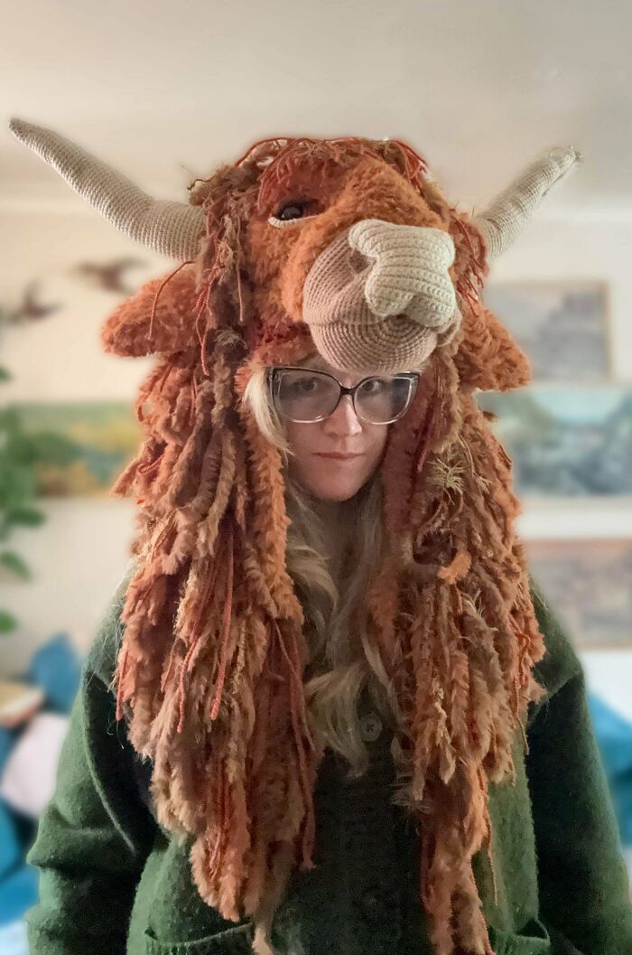He’s Finally Finished! Highland Cow Hat