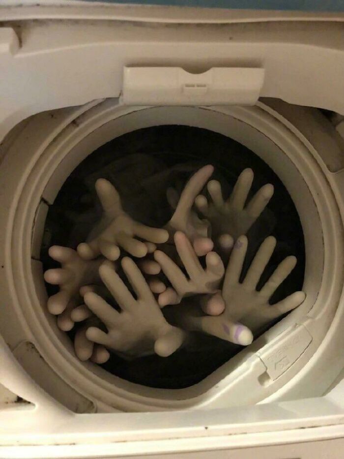 Rubber Gloves Doing Their Best Nightmare Impression
