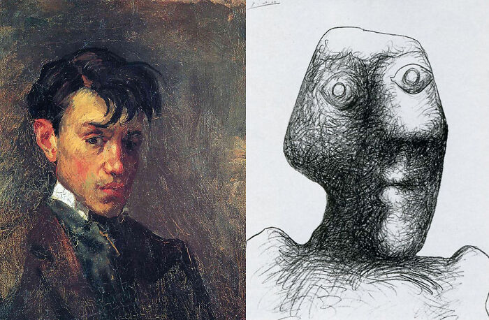 Picasso’s First And Last Self-Portraits: From Cute To Creepy