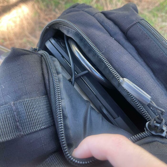 Backpack With Surprise Bottom Zippers That Open On Their Own