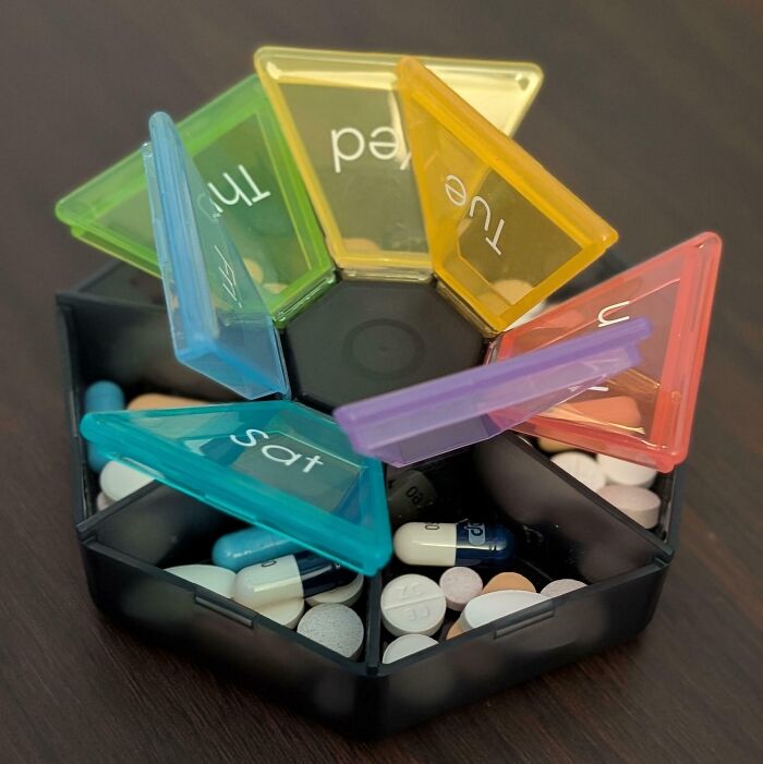 Circular Pill Organizer... That Opens Inward?