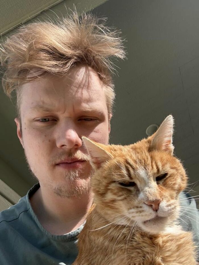 Not Morning People? Meet Tristen and His Cat, The Ultimate Snooze Buddies