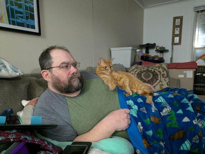 Just Chilling: My Guys Watching TV Like Best Buds