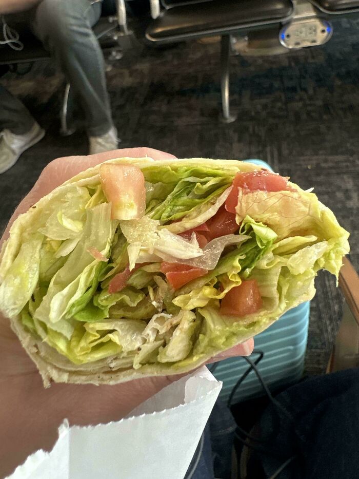 Paid $18 For This Airport Veggie Wrap. Opposite Of Sensational