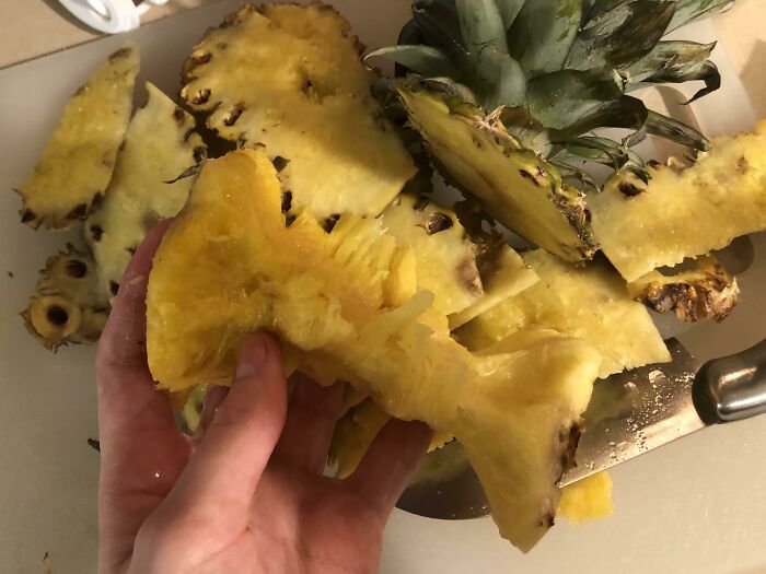 Ate Whole Pineapple Like Corn On The Cob. No Shame.