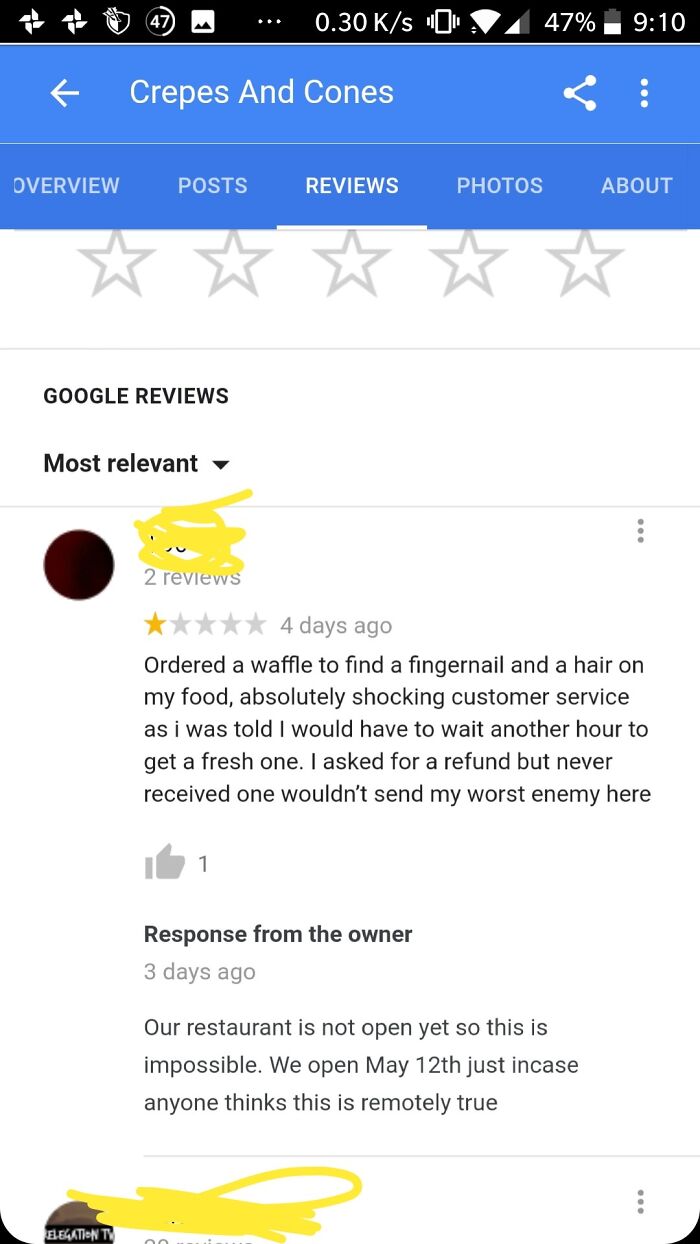 Fake Restaurant Review Before Opening? Bold Move