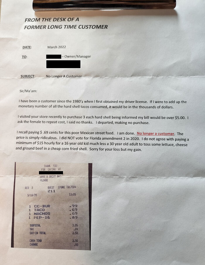 Interesting Letter Received Today—Prepare for Karen-level Drama