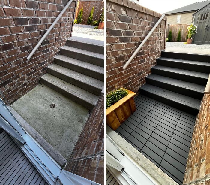 Was Fed Up with My Janky Walkout — Added Deck Tiles and a Fresh Paint Job