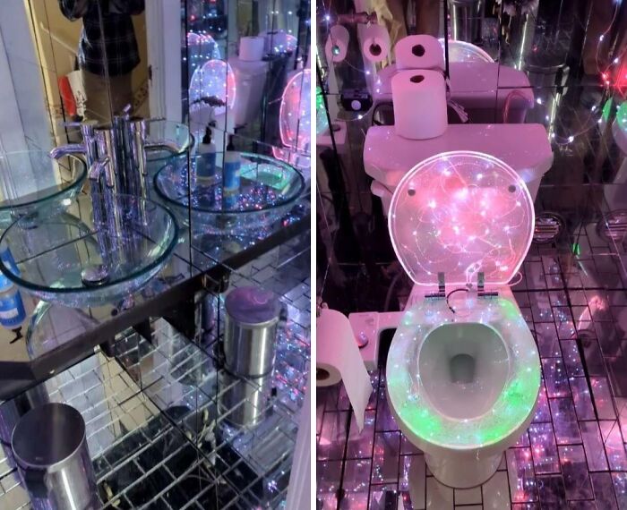 DIY All-Mirrored Half-Bathroom — Floor to Ceiling Shine