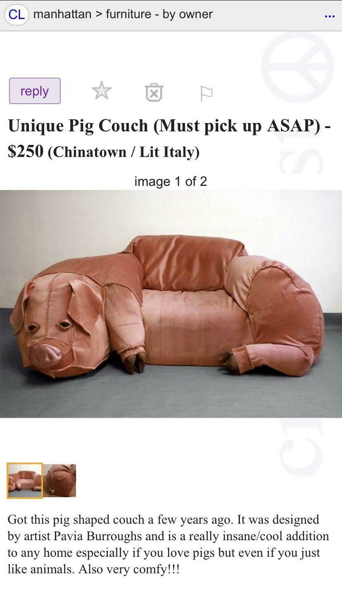In Case Someone Wants This Pig Couch (Oink and Sit)