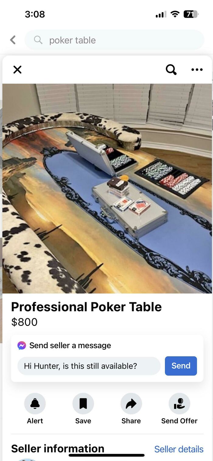 Ugliest Poker Table I’ve Ever Seen Found On Fb Marketplace (Gamble At Your Own Risk)