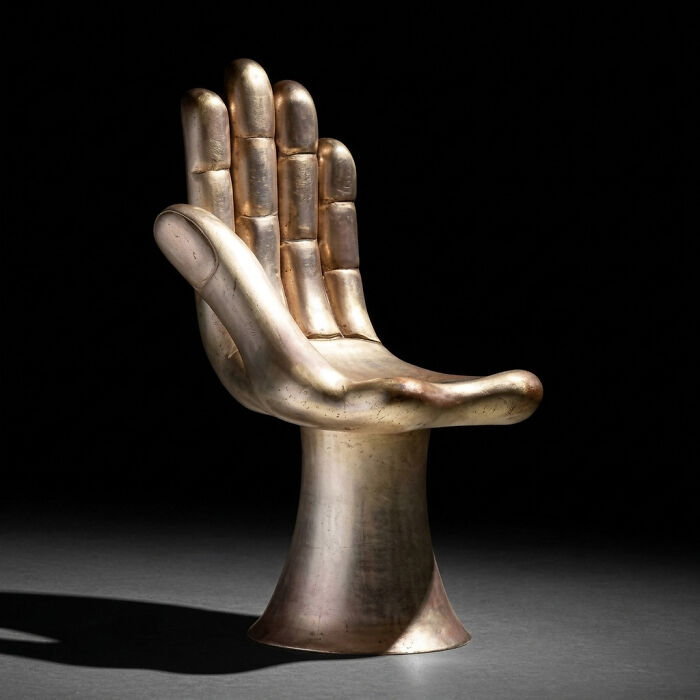 Golden Hand Chair. Just Looks Uncomfy (But Fancy AF)