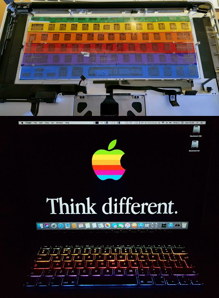 Turned My MacBook Keyboard Into a Retro Rainbow with Cellophane