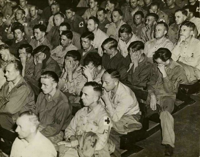 German Soldiers See Concentration Camps Footage for the First Time, 1945