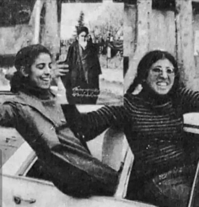 Students Hype Iran’s Islamic Revolution With Khomeini Portraits, 1979