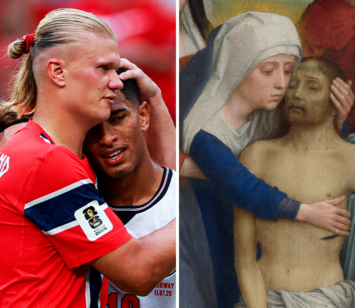 Erling Haaland & Jude Bellingham's Soccer Hug = That Tearjerker Painting