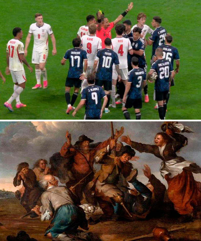 Argentina vs. England = Peasant Brawl Painting IRL