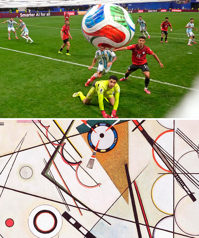 Argentina vs. Egypt Ball Shot = Kandinsky’s Geometric Party