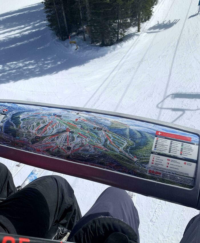 Ski Lift Ride with a Map So You Can Plan Your Next Run