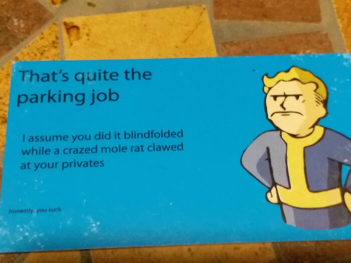 The Last Of My Classic Bad Parking Cards — This One’s A Keeper