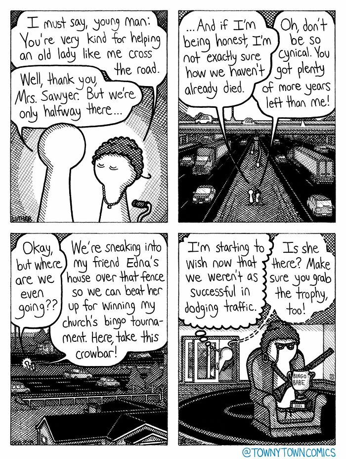 30 Towny Town Comics That Take Everyday Weirdness to a Whole New Level