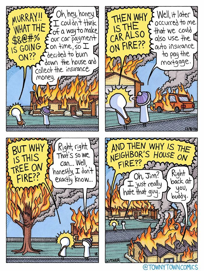 30 Towny Town Comics That Take Everyday Weirdness to a Whole New Level