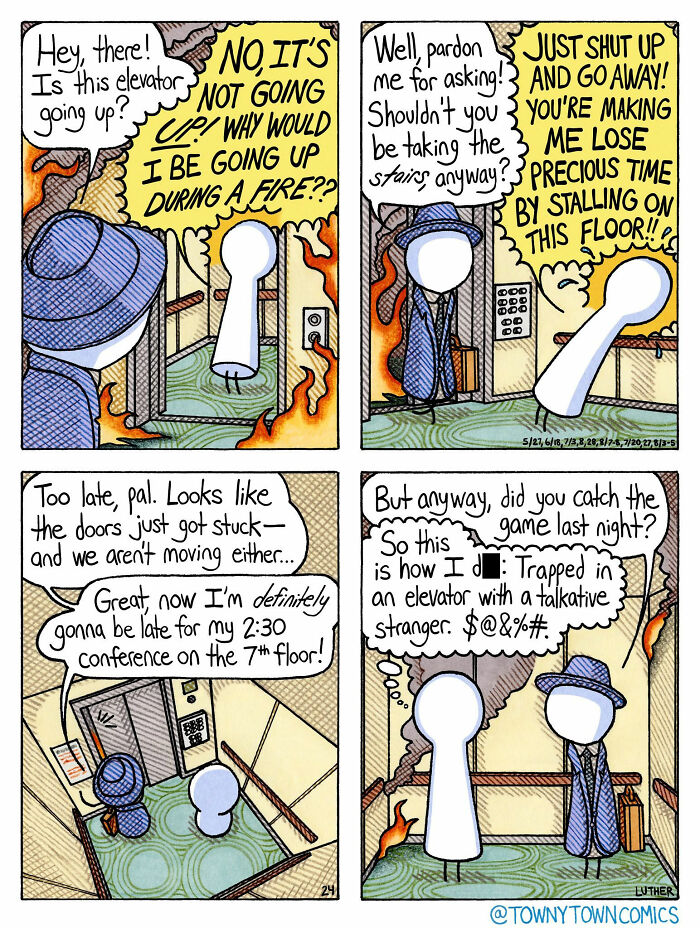 30 Towny Town Comics That Take Everyday Weirdness to a Whole New Level