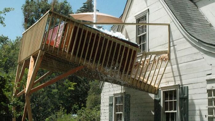 Second-Floor Jacuzzi, Because Who Needs Privacy Or Safety?