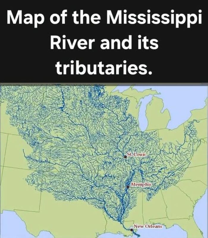 The Mississippi River’s Party Circle: All Its Fancy Tributaries