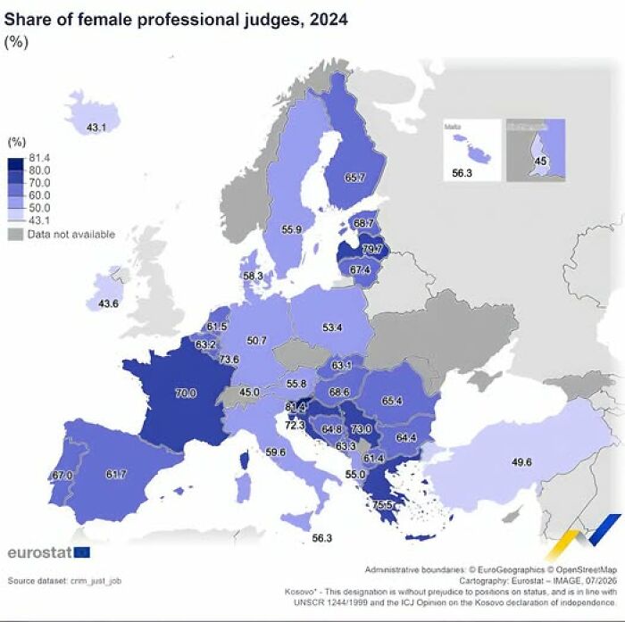 Ladies On The Bench! The Percentage Of Women Judges Across Europe