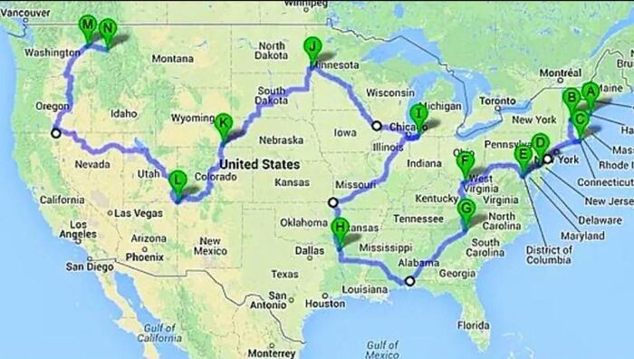 The Quickest Road Trip Ever: Driving Through All 48 Contiguous U.S. States