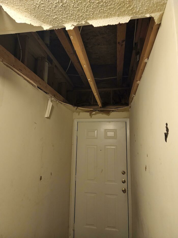 Roof Collapse Thanks To Neighbor's Flooding