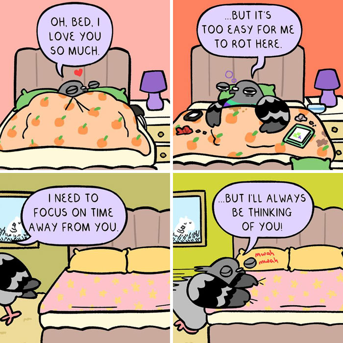 50 Hilarious Comics About Anxiety Featuring a Surprisingly Funny Pigeon