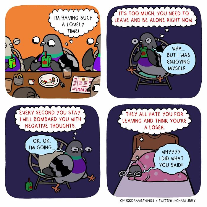 50 Hilarious Comics About Anxiety Featuring a Surprisingly Funny Pigeon