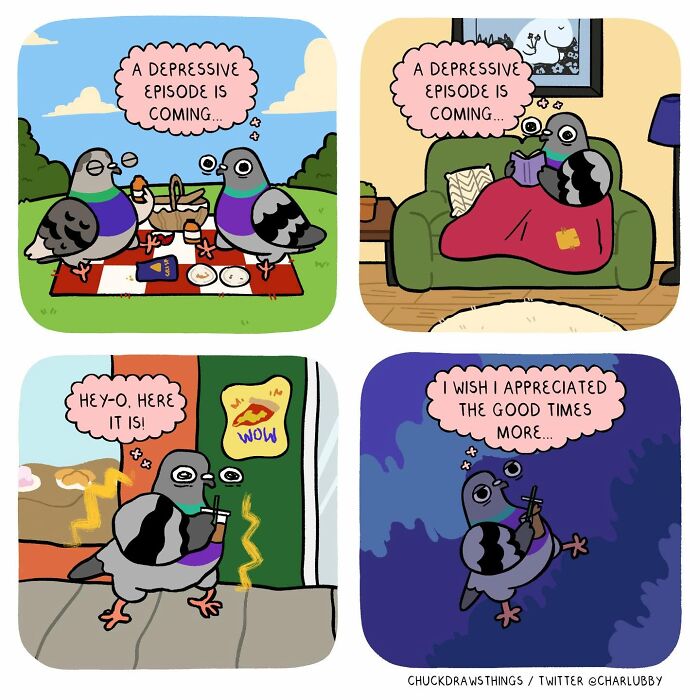 50 Hilarious Comics About Anxiety Featuring a Surprisingly Funny Pigeon