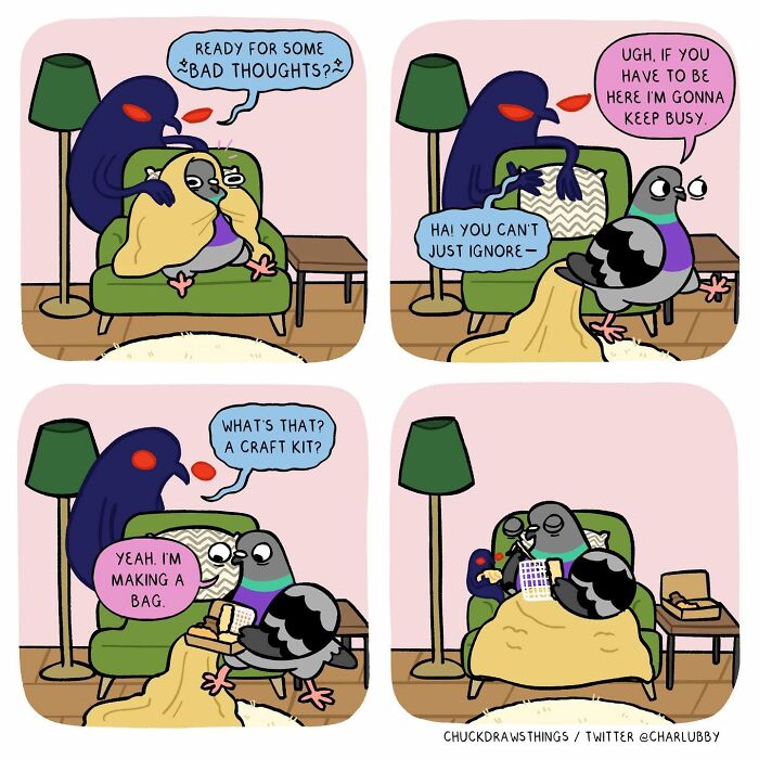 50 Hilarious Comics About Anxiety Featuring a Surprisingly Funny Pigeon