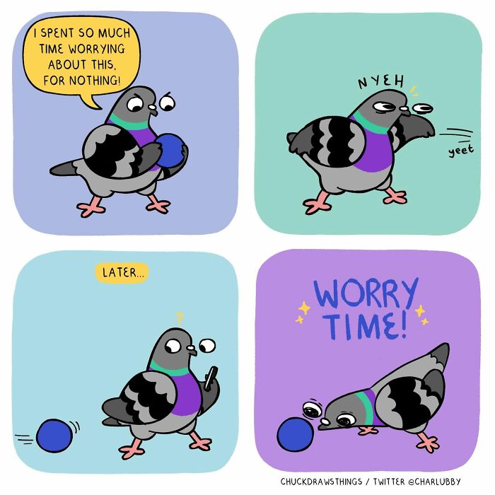 50 Hilarious Comics About Anxiety Featuring a Surprisingly Funny Pigeon