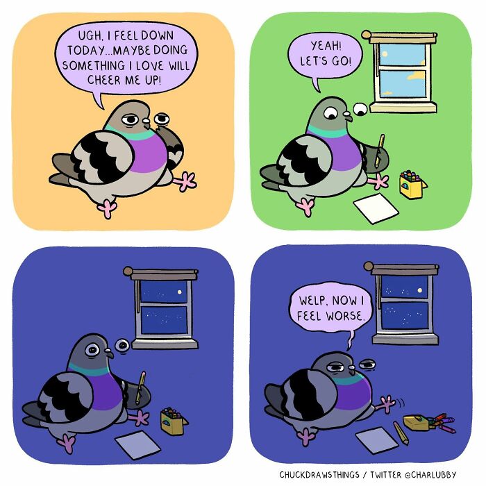 50 Hilarious Comics About Anxiety Featuring a Surprisingly Funny Pigeon