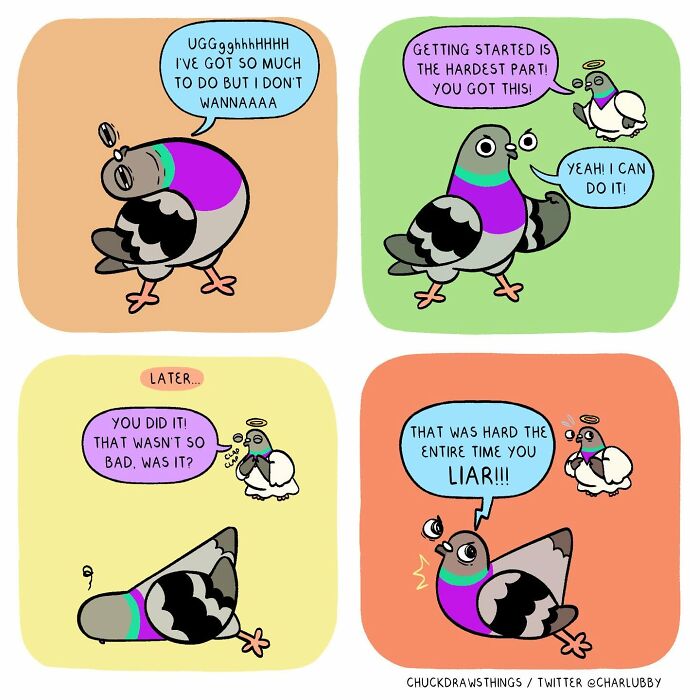 50 Hilarious Comics About Anxiety Featuring a Surprisingly Funny Pigeon