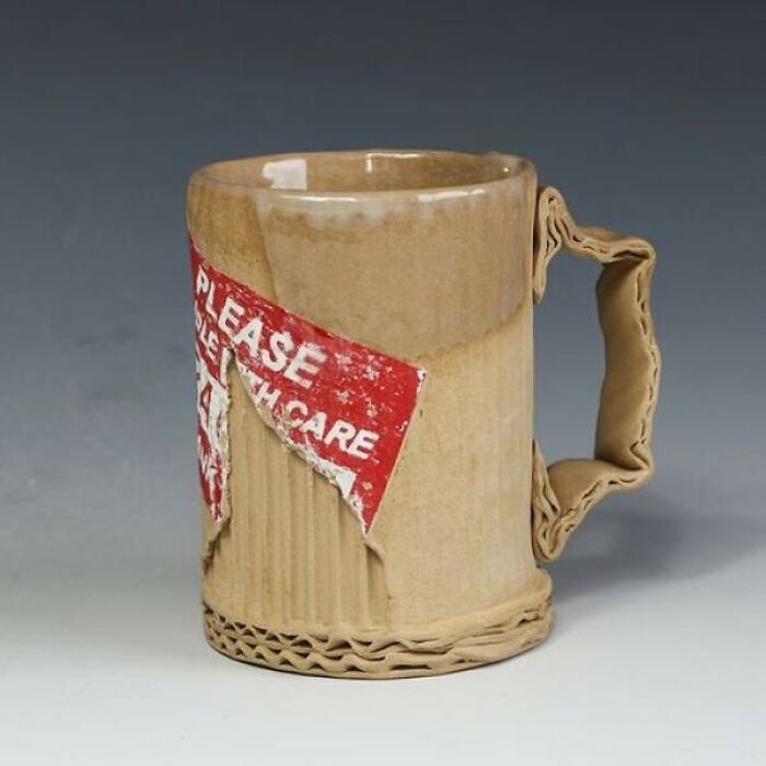 This Coffee Mug Pretends to Be Cardboard but Is Fancy Ceramic