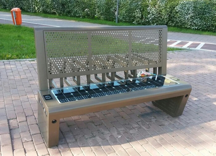 This Bench Comes with Wi-Fi, Power Outlets, and Solar Power. Welcome to the Future!