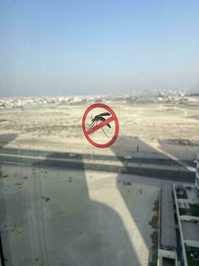 Sign On A Hotel Window That's Basically A Roast
