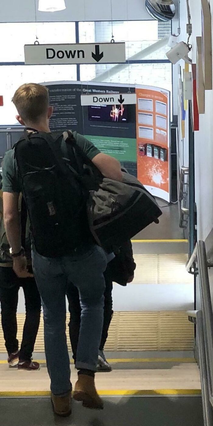 Reminder: Stairs Go Down! Thanks, Captain Obvious